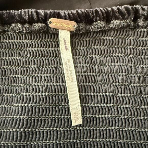 Free People corset velvet crop top floral embroidery boho XS - Picture 7 of 9